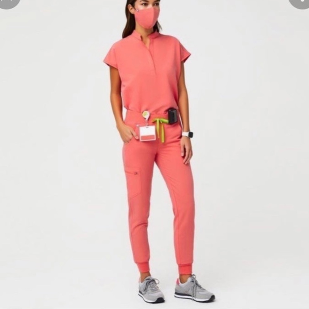 Figs Hot Coral Scrub Set Rafaela XXS Zamora XS